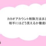 カカオアカウント削除方法まとめ！相手にはどう見えるか徹底検証